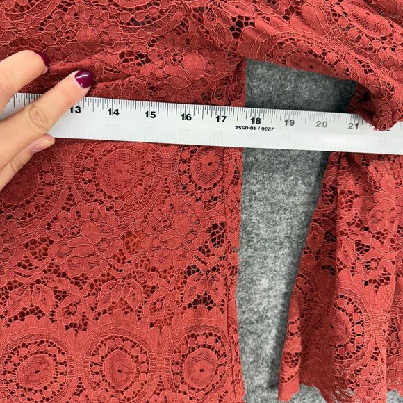 Altar'd State Mini Dress Women M Medium Red Geometric Short Crochet Lined Casual - Picture 5 of 7